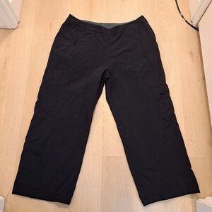 Title Nine Black Wide Straight‎ Leg Utility Outdoor Hiking Capri Pants Size 12